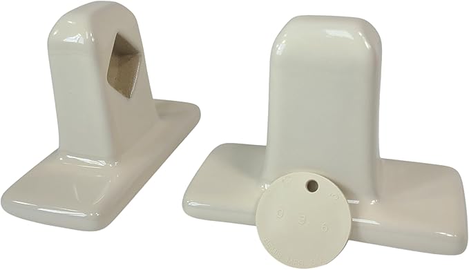 Beige Bone Almond Ceramic Tile Towel Bar Rod Rack Post Holder Porcelain Bracket Set Vintage Mid Century Modern Retro