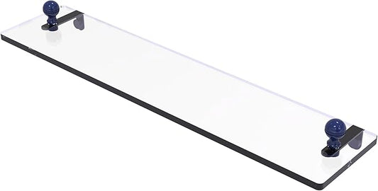 Allied Brass MA-1/22-MBL Mambo 22 Inch Glass Vanity Shelf with Beveled Edges, Mediterranean Blue
