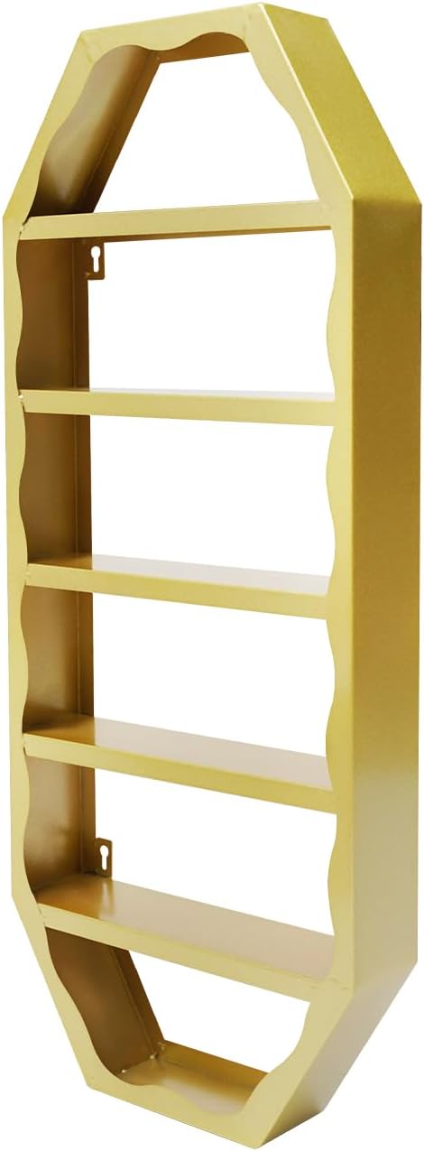 Wall-Mounted Nail Polish Storage Racks Gold Display Rack Cosmetic Display Case Metal Nail Polish Racks for Nail Salons, Spas, Stores