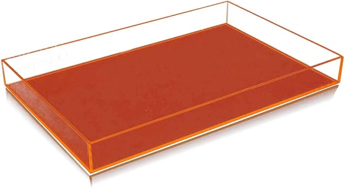 OnDisplay Electric Neon Luxe Clear Acrylic Stackable Cosmetic/Jewelry Tray (Neon Pink)