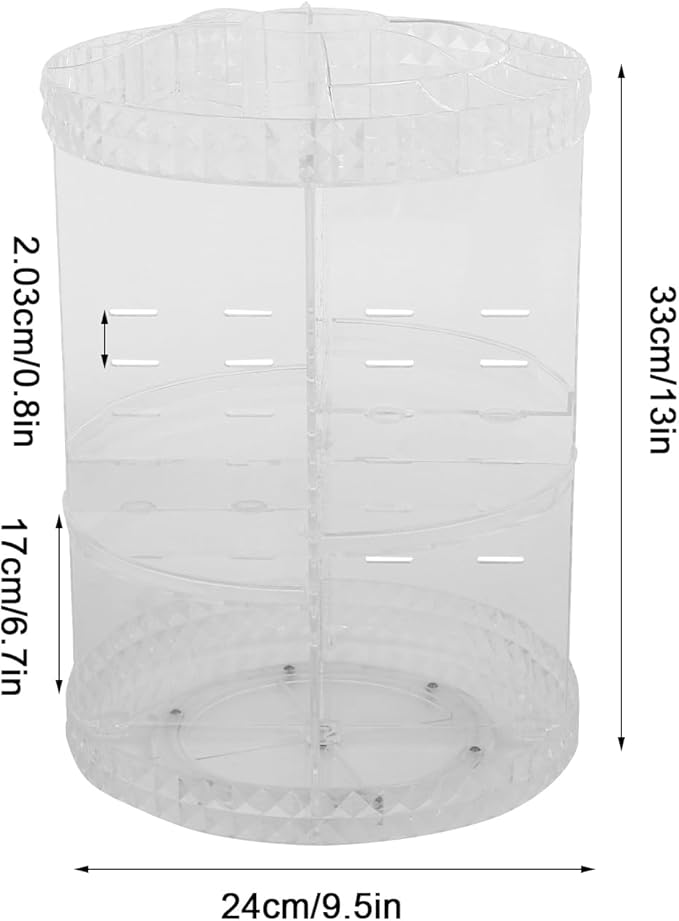 Acrylic Rotating Makeup Organizer, 360°Adjustable Cosmetic Spinning Holder Rack, Perfume Organizer, Spinning Makeup Stand for bedrooms, bathrooms