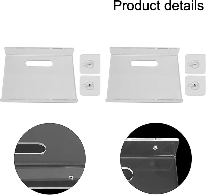 Acrylic Wall Shelf Rack ?€? Punch- Mounting for Smooth Walls, No Drilling Required, Lightweight Storage for Living Room, Bathro(20 * 15 * 4cm)