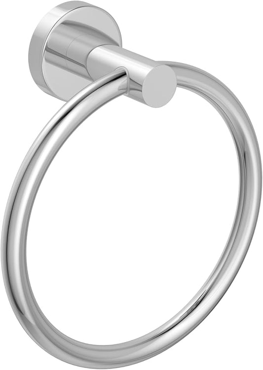Towel Rings for Bathroom Wall Mount, SUS 304 Stainless Steel Hand Towel Holder, Modern Shower Hardware, Chrome, 1-Pack