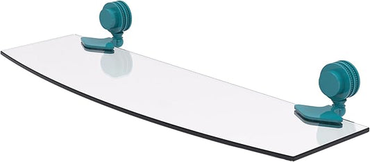 Allied Brass 433D/18-GLT Venus Collection 18 Inch Glass Shelf with Dotted Accents, Glokzin Teal