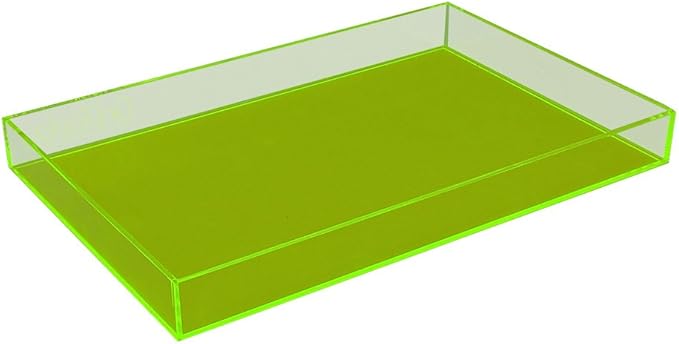 OnDisplay Electric Neon Luxe Clear Acrylic Stackable Cosmetic/Jewelry Tray (Neon Yellow)