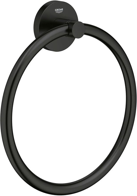 GROHE 403652431 Essentials 8" Towel Ring, Matte Black