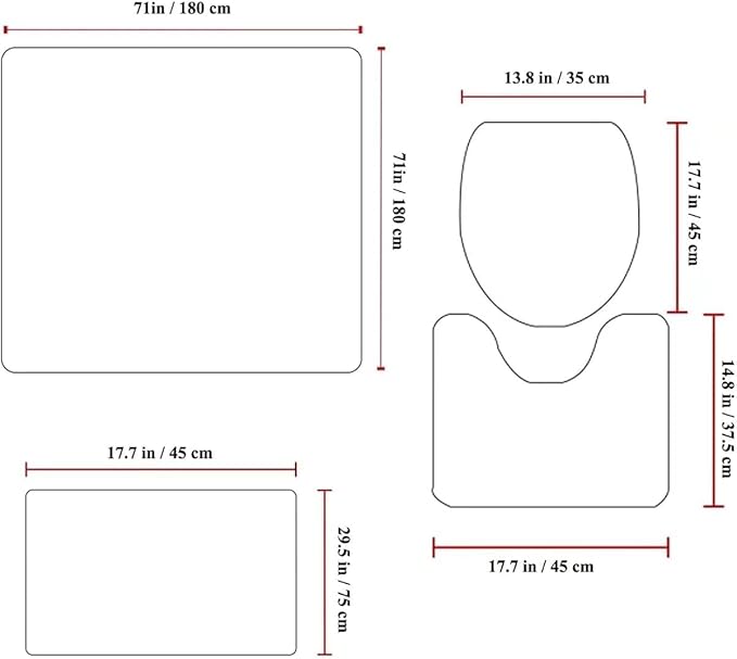 NBVKO Christmas Snowman Waterproof Set Shower Curtain,with Non-Slip Rugs,Toilet Lid Cover and Bath Mat,Bathroom Decor Accessory Set