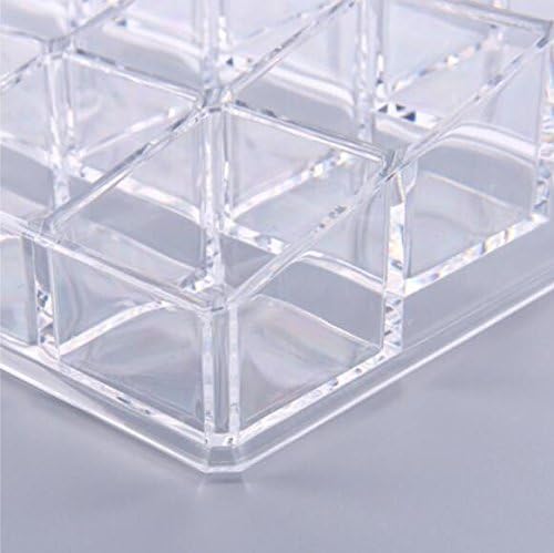 Kamay's Acrylic Transparent Rectangular 15 Grids Lipstick Nail Polish Eyebrow Brush Display Rack (SF-1038)