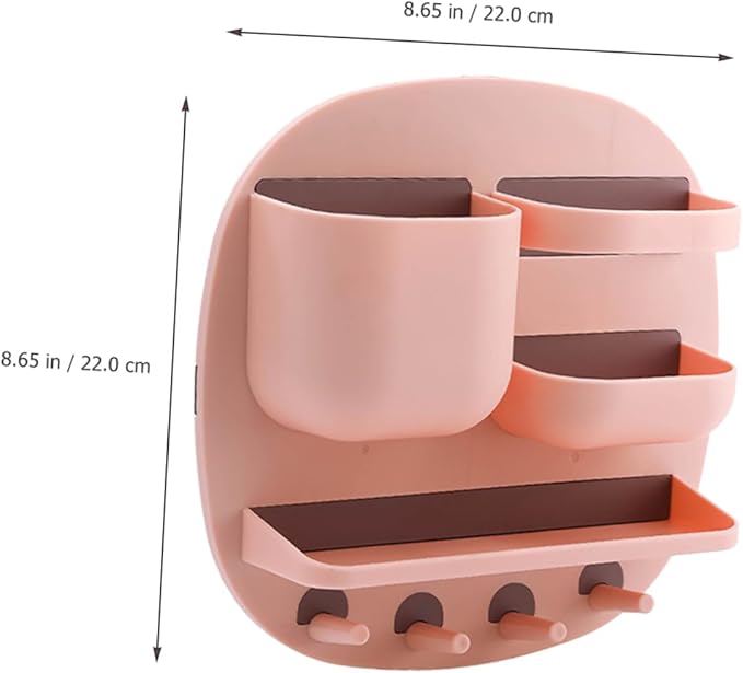 Alipis Wall Mounted Bathroom Shelf Organizer Multi Function Storage Rack with Compartments Storage Tray Hooks Stylish Space Saving Design for Toiletries Reliable Materials