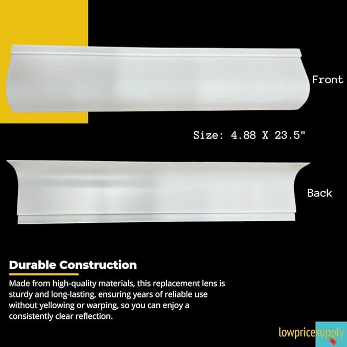 Replacement Lens For 24"H Lighted Medicine Cabinet, Replacement Lens Cover Diffuser, Frosted Medicine Cabinet Light Lens for Medicine Cabin FLAT or CURVED Style (CURVED 23.5'' X 4.88'')