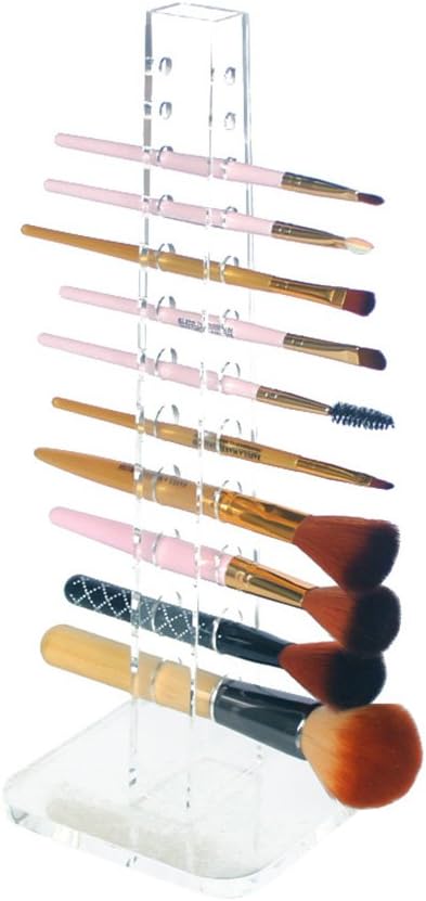 OnDisplay Acrylic Cosmetic Brush Organization Tower - Handmade Clear Acrylic Makeup Pencil/Brush Organizer for Vanity/Bath