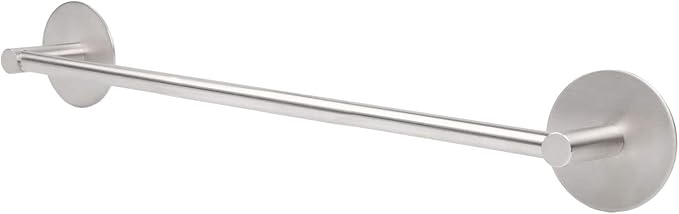 SUS304 Stainless Steel Towel Bar for Bathroom, Strong 3M Self Adhesive Hand Towel Bar Heavy Duty Wall Mount Towel Rack RV Towel Holder Brushed Nickel,16''