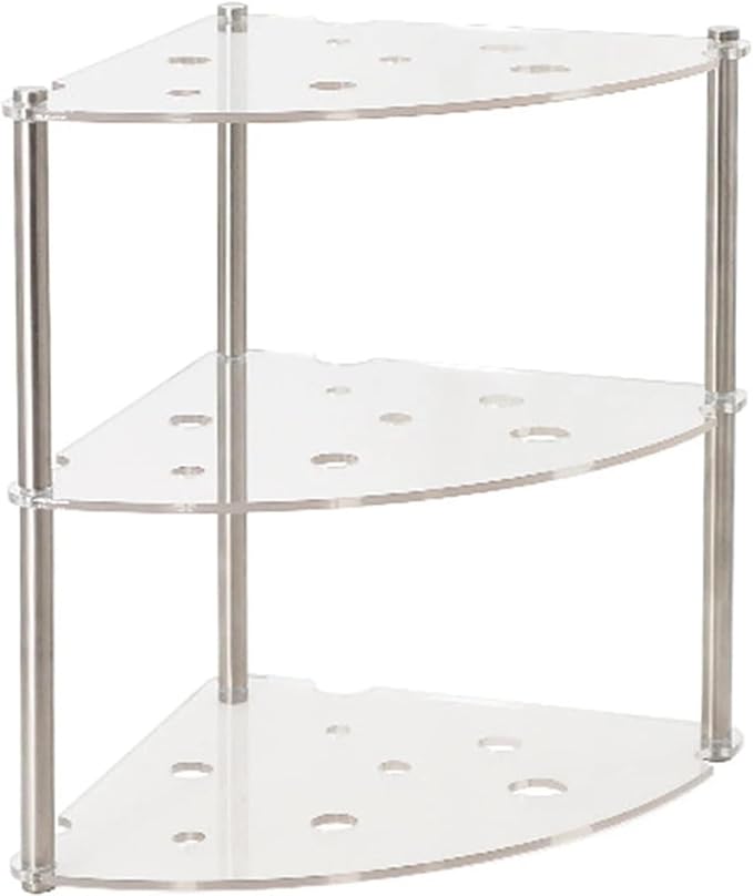 3-Tier Acrylic Metal Countertop Organizer Shelf for Bathroom, Kitchen & Office Storage
