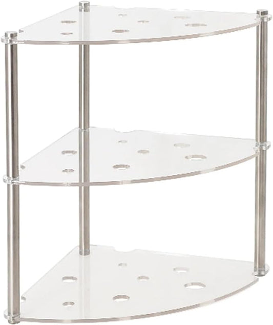 3-Tier Acrylic Metal Countertop Organizer Shelf for Bathroom, Kitchen & Office Storage
