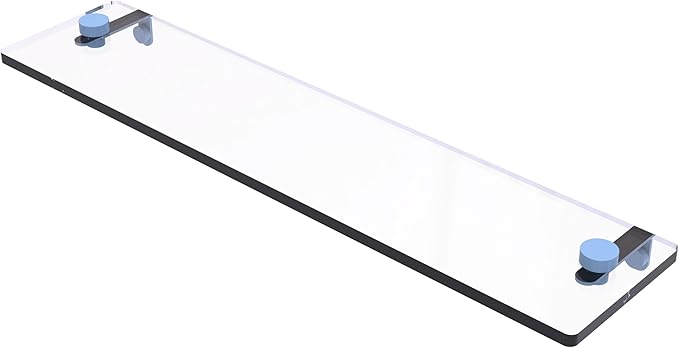 Allied Brass NS-1/22-FTB 22 Inch Glass Vanity Shelf with Beveled Edges, Flat Troll Blue