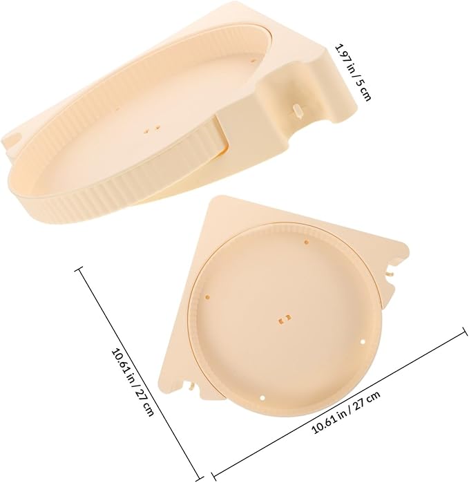 Rotatable Corner Wall Mounted Shelf for Bathroom and Kitchen, No Drilling Floating Storage Rack with 360° Rotating Organizer, Milk White Multifunctional Bathroom Shelf