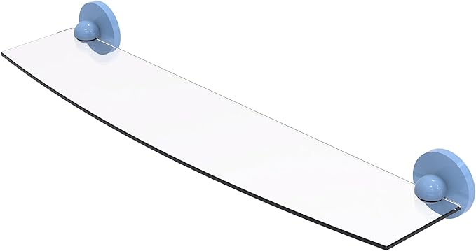 Allied Brass 1033/24-FTB Skyline Collection 24 Inch Glass Shelf, Flat Troll Blue