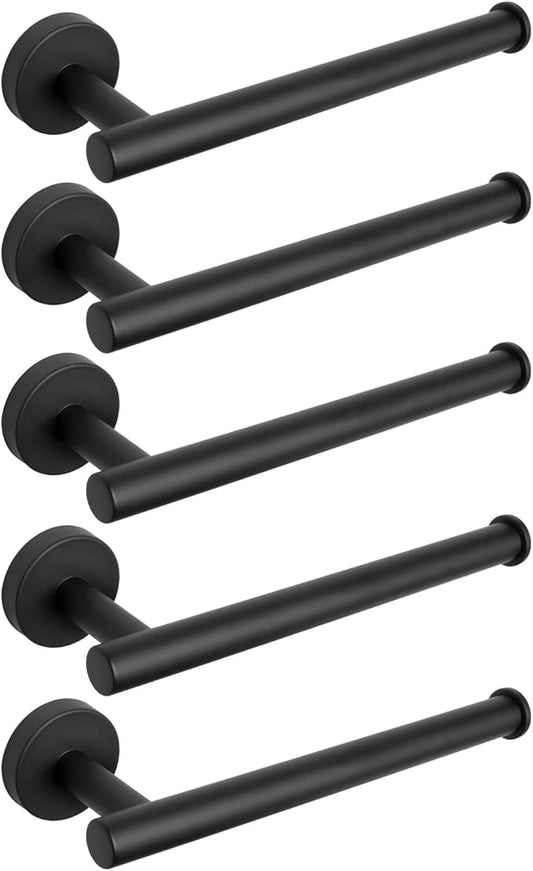 NearMoon Hand Towel Holder/Towel Ring, Thicken Stainless Steel Hand Towel Bar for Bathroom, Rustproof Wall Mounted Towel Rack, Contemporary Style Bath Accessories, 9 Inch (5 Pack, Matte Black)