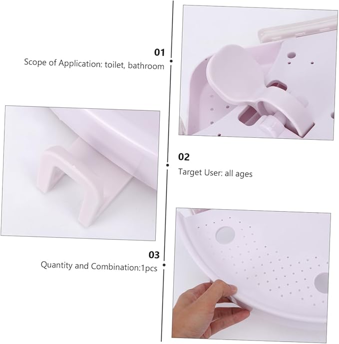 DOITOOL Triangle Storage Mount Bathroom Shelf Organizer Plastic Sturdy Corner Rack Over Toilet Storage Holder for Decor Organization