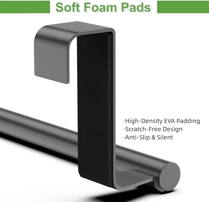 9" Over The Cabinet Towel Bar Holders, Handing Towel and Washcloth Rack for Bathroom and Kitchen, Stainless Steel, 2 Pack (Cool Black)
