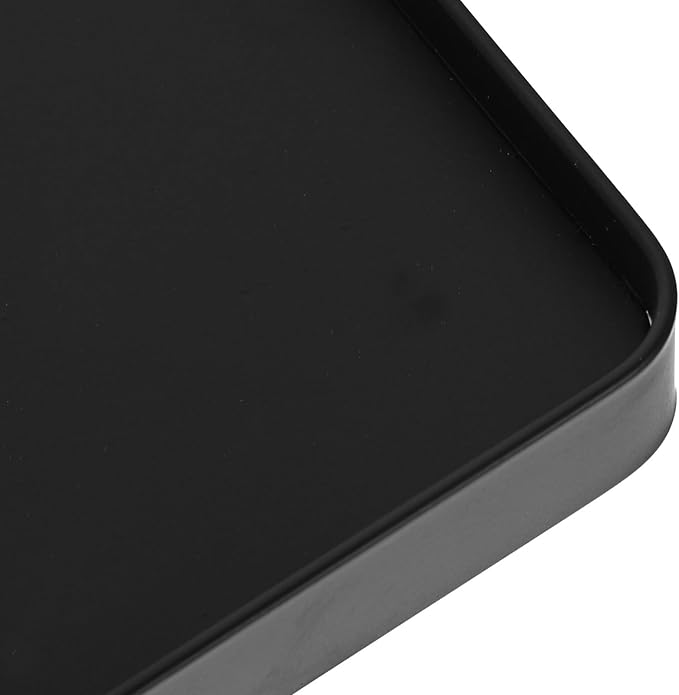 Ipetboom Wall Mount Phone Rack Small Bathroom Shelf Stainless Steel Adhesive Floating Phone Shelf Black for Bathroom Storage Organizer