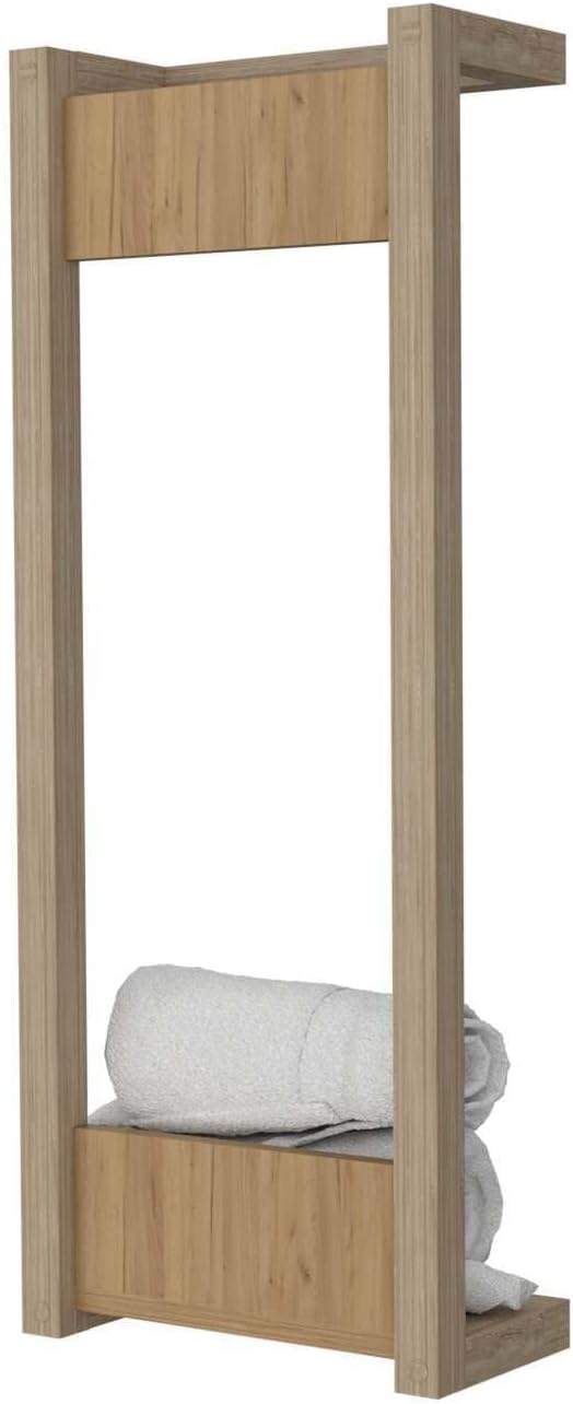 HomeStock Wall Mounted Shelf - Floating Shelves for Bathroom - Open Frame Design - Natural Oak Finish