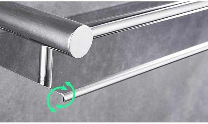 AGYH Stainless Steel Bathroom Mirror Front Shelf Single-Layer Storage Rack Bathroom Wall Hanging (Free Punching) (Size : 49cm)