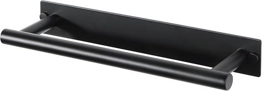 Alise Adhesive Towel Bar Black,Towel Racks for Bathroom Wall Mounted,Bathroom Towel Rack SUS304 Stainless Steel,Towel Holder for Kitchen/Bathroom Hardware Decoration,Sticky or Screw-Mounted,12 Inch