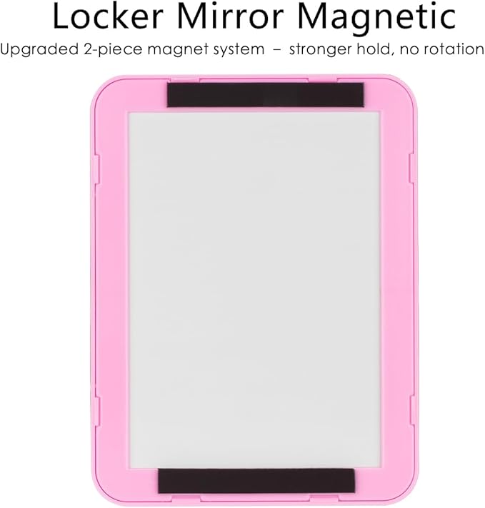 ARTLYMERS Magnetic Locker Mirror, 5x7 Real Glass Small Mirrors for Locker with Magnetic Backing, for School Locker, Bathroom, Household Refrigerator, Locker Accessory (Pink)