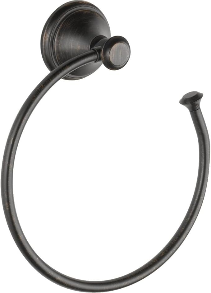 Delta Cassidy (1-Pack) Hand Towel Holder Venetian Bronze Towel Racks for Bathroom Wall Round Towel Ring Holder for Bath Towel Hanger for Kitchen, Bathroom Accessories 79746-RB