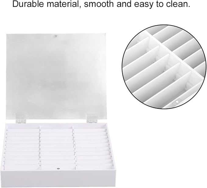 Sonew Nail Art Tips Display Box, Empty Nail Tips Storage Box Fake Nail Display Case Nail Tips Organizer Holder Nail Decoration Container(White)