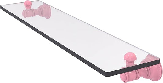 Allied Brass CL-1-22-PNK Carolina Collection 22 Inch Glass Shelf, Pink