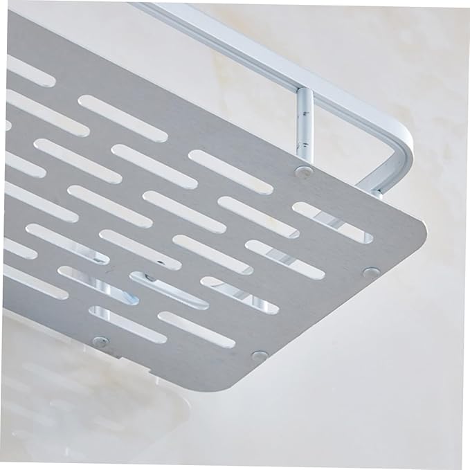 Cabilock Aluminum Bathroom Shelf with Disc Wall Mounted Storage Organizer for Kitchen and Bathroom Design Space Saving Easy to Clean