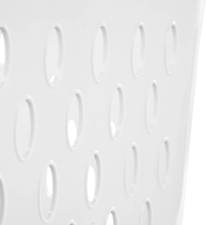 2 Pack 2.7 Bushel Extra Large Plastic Laundry Basket with Sturdy Carry Handles, Portable Laundry Hamper for Laundry Room, Dorm, Bedroom, Bathroom & Closet Organization, White