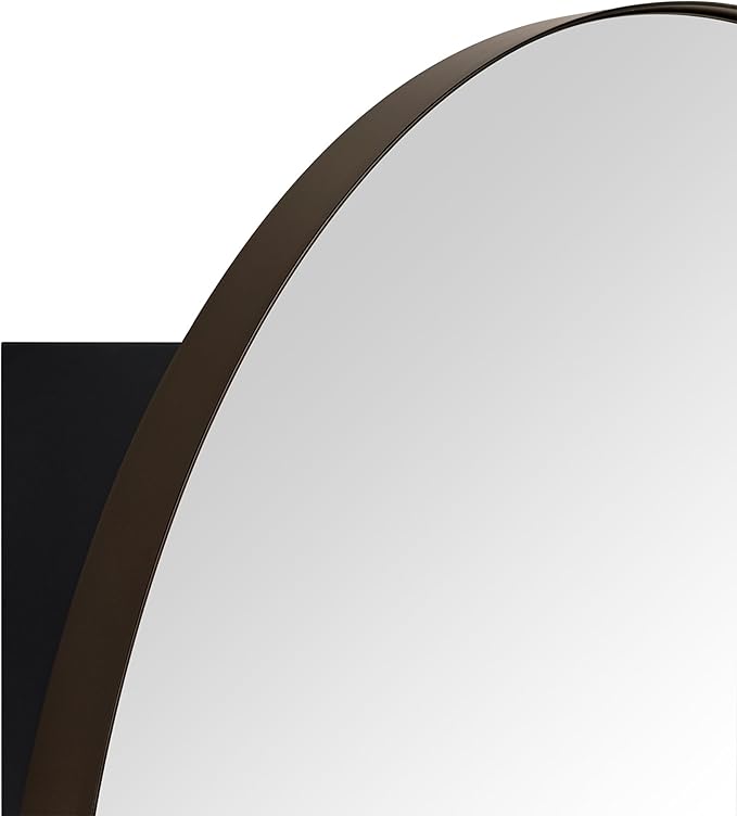 Surface Mount Oil Rubbed Bronze Round CircleBathroom Medicine Cabinet with Mirror Circlular Shaped Stainless Steel Metal Framed Medicine Cabinets Bathroom Cabinet with Mirror 24'' Diameter