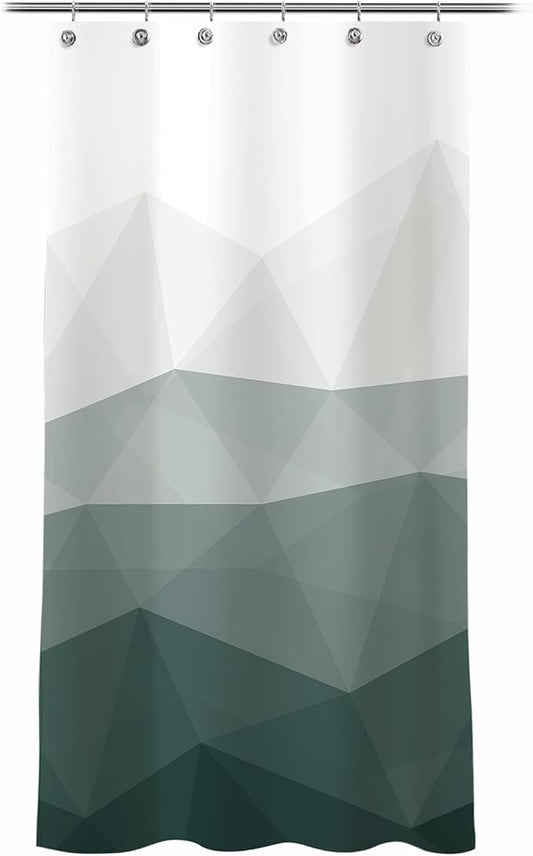 Sunlit Designer 36 x 72 Inches Shower Curtain, Popular Shower Stall Curtain, Ombre Dark Green Fabric Shower Curtains for Bathroom Decor, Contemporary Bathroom Curtains, Dark Green