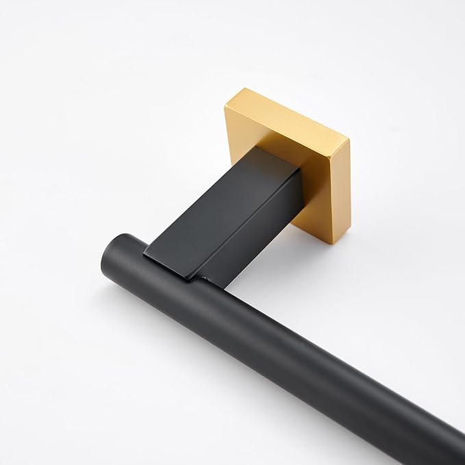 Miyili 24" Towel Bar SUS 304 Stainless Steel Towel Holder for Bathroom or Kitchen Wall Mount Black & Gold, A02BG60A