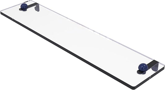 Allied Brass RC-1/22-MBL 22 Inch Glass Vanity Shelf with Beveled Edges, Mediterranean Blue