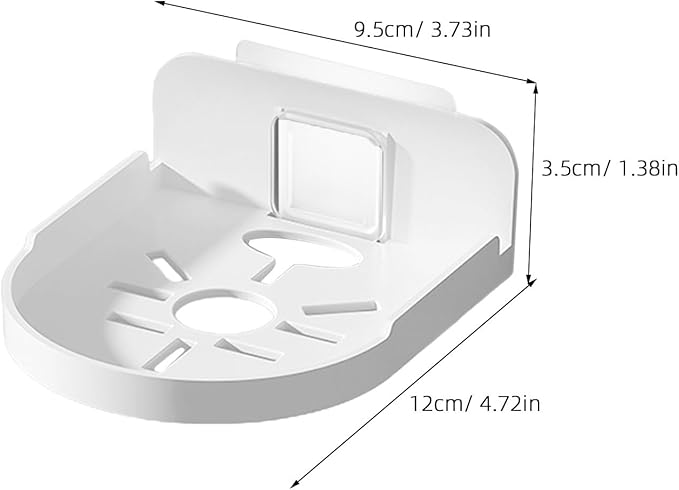 Toyvian Wall Mounted Adhesive Bathroom Shelf for Monitor and Security Camera Holder, White Round Small Wall Mount Shelf, No Drilling Storage Rack for Home and Dorm