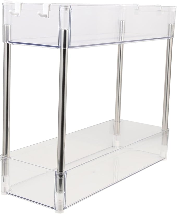 LIFKOME Double Layer Storage Rack Cubby Storage Organizer over Toilet Bathroom Shelves