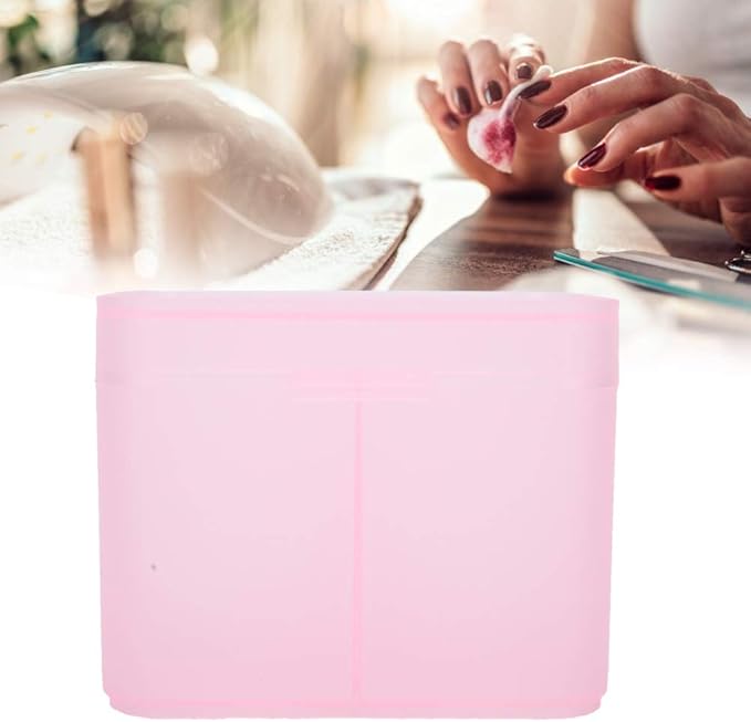 YUYTE 2 Grids Nail Storage Box Case Makeup Organizer Holder Nail Polish Remover Pad Suitable For Home Salon[]
