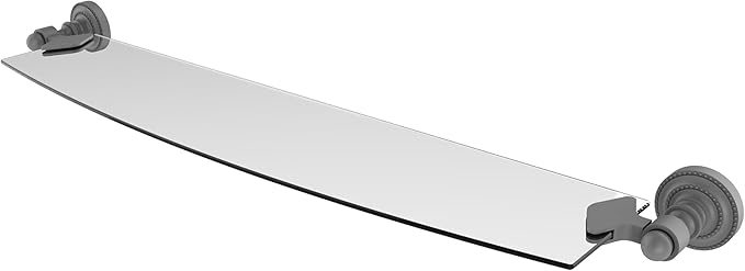Allied Brass DT-33/24-GYM Dottingham Collection 24 Inch Glass Shelf, Matte Gray