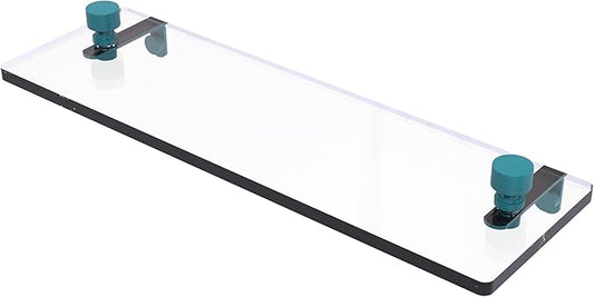 Allied Brass FT-1/16-GLT Foxtrot 16 Inch Glass Vanity Shelf with Beveled Edges, Glokzin Teal