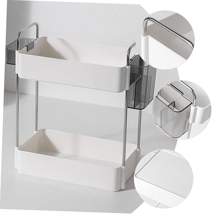 ABOOFAN 2 Double Shelf Bathroom Sink Organizer Countertop Bedroom Storage Shelf Bathroom Toiletry Organizers Bathroom Storage Rack Bathroom Organizer Skincare Organizer Counter Organizer