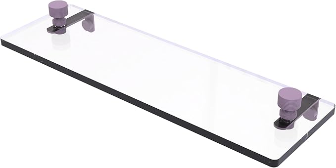 Allied Brass FT-1/16-LVN Foxtrot 16 Inch Glass Vanity Shelf with Beveled Edges, Lavender