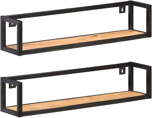 Wall Shelves 2 pcs 31.5 Solid Acacia Wood Over Toilet Shelf Shelves for Bedroom Organizador De Baño Estantes para Baños for Living Room Bedroom Bathroom Study