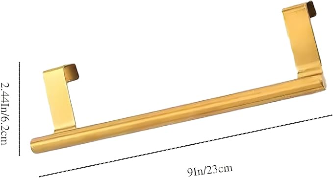 2Pack 9Inch Stainless Steel Over Cabinet Door Towel Bar Holders(Gold)