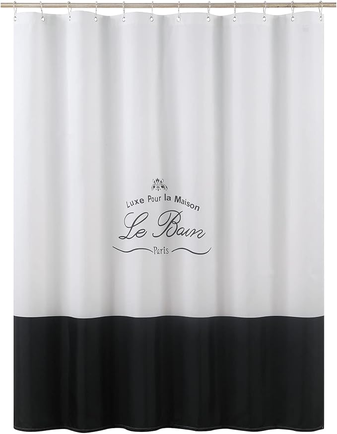 Le Bain Shower Curtain,Polyester Fabric Shower Curtain,Printed Shower Curtains for Bathroom, Waterproof Bathroom Curtains,72" W x 78" H