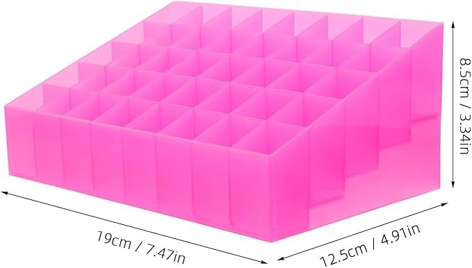 Ipetboom 40 Slots Makeup Holder Plastic Lipstick Holder 40 Slots Lipstick Box Lip Gloss Storage Organizer Tubes Display Case Makeup Desk Organizer for Home Shop Use Pink