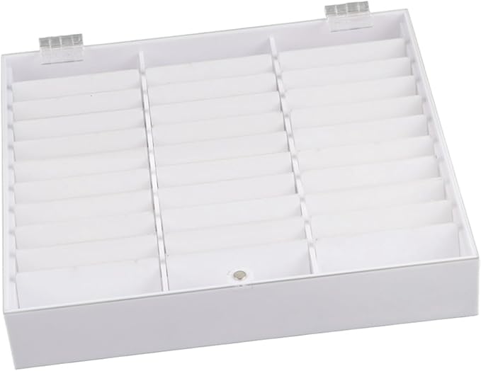 Sonew Nail Art Tips Display Box, Empty Nail Tips Storage Box Fake Nail Display Case Nail Tips Organizer Holder Nail Decoration Container(White)